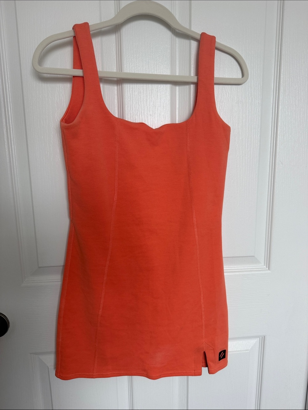 Superdry Orange Sleeveless Square-Neck minidress